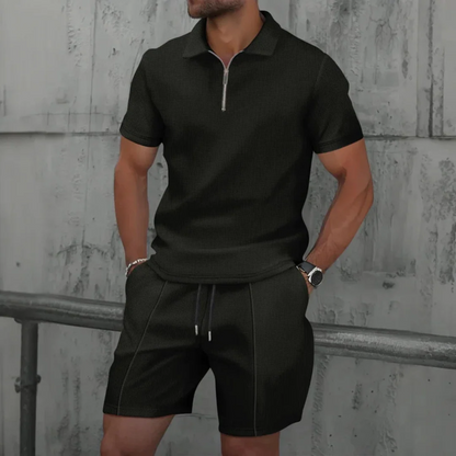 Men's Zip Polo and Shorts Co-Ord Set