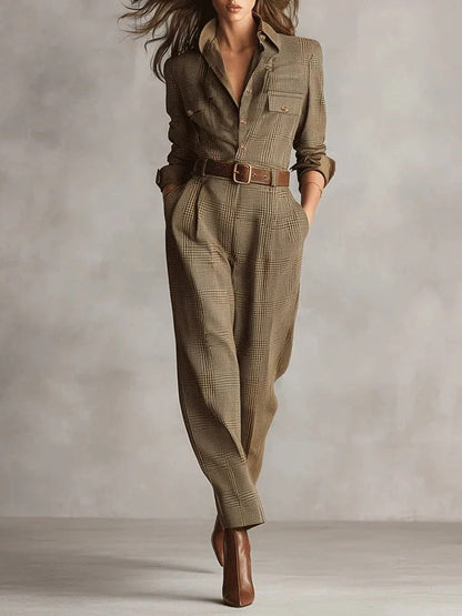 Aurelia Tweed Utility Jumpsuit