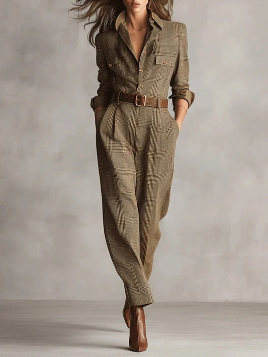 Aurelia Tweed Utility Jumpsuit