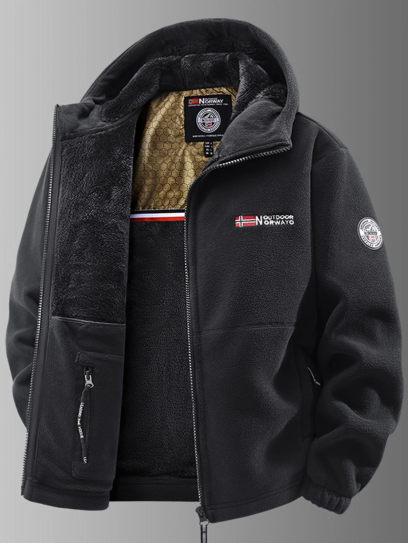 Fleece Thermal Jacket with Wind-Resistant Shell