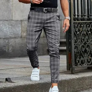 Casual Checkered Trousers with Relaxed Fit