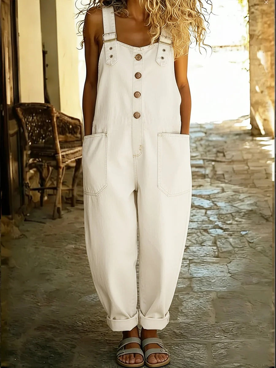 Denim Wide Leg Overalls