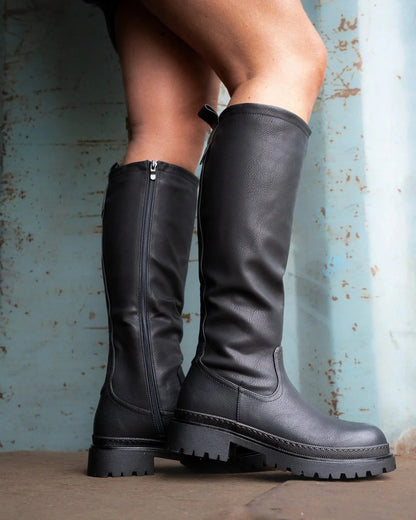 Modern High Boots in Faux Leather
