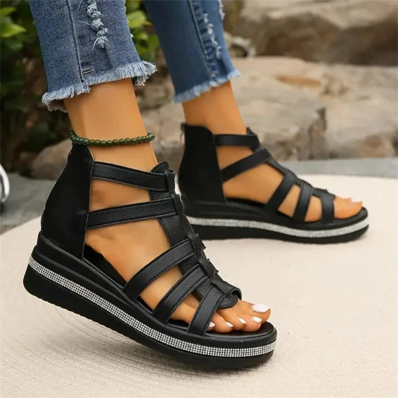 Women's Rhinestone Wedge Sandals