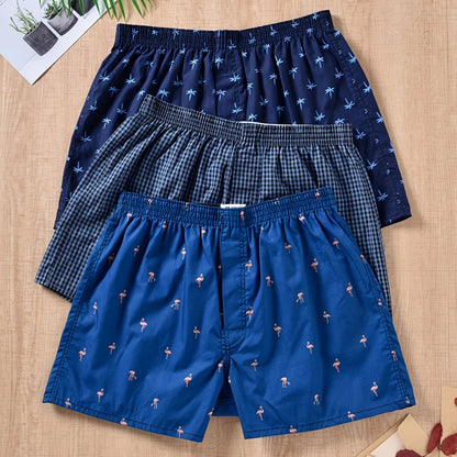 Men's Plant Print Boxers (Pack of 3)