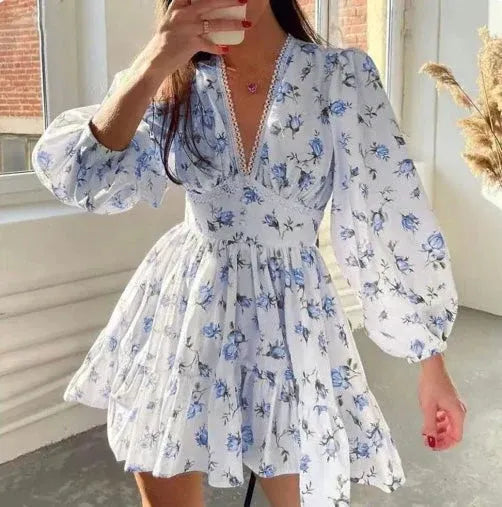 Carole Floral Puff Sleeve Mini Dress