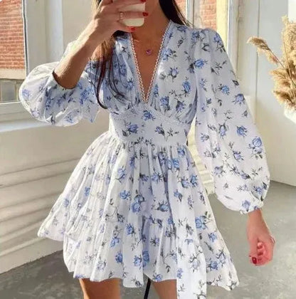Carole Floral Puff Sleeve Mini Dress