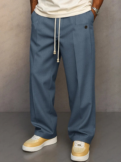 Elegant Drawstring Trousers with Tailored Cut