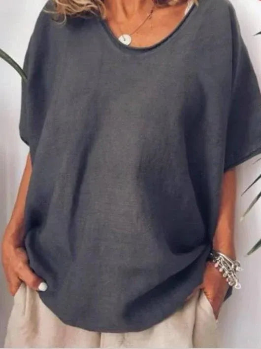 Oversized Cotton Knit T-Shirt