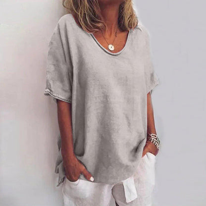 Oversized Cotton Knit T-Shirt