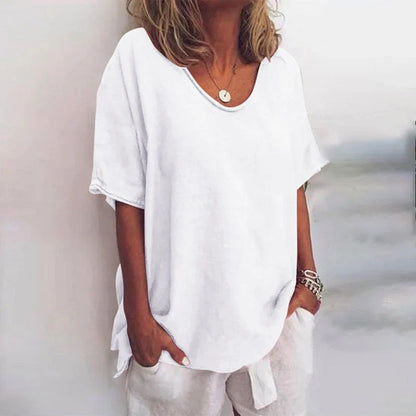 Oversized Cotton Knit T-Shirt