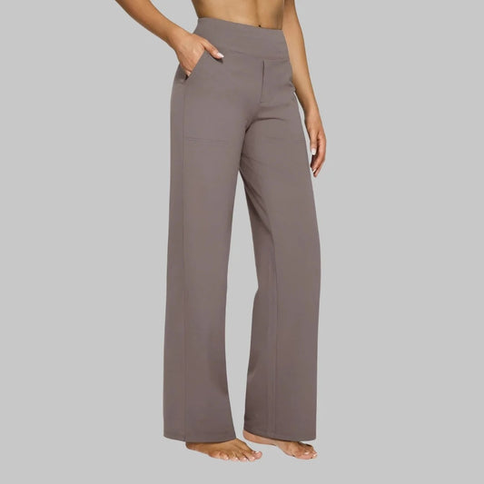 Women's High-Waisted Stretch Wide-Leg Pants