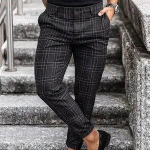 Casual Checkered Trousers with Relaxed Fit