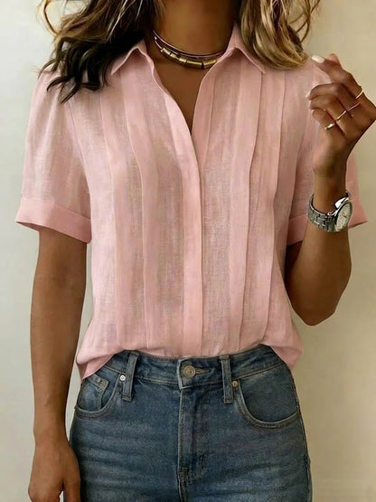 Linen V-Neck Blouse
