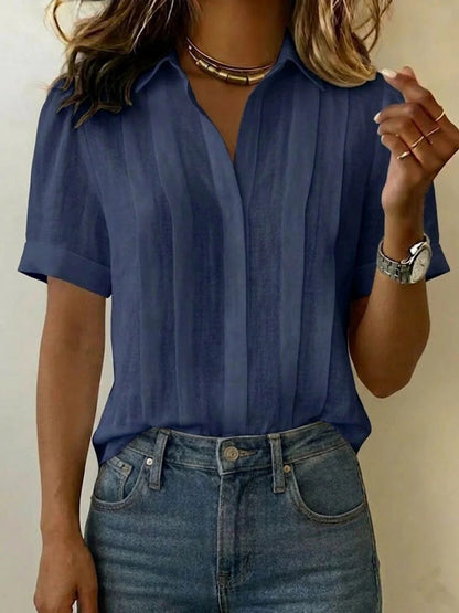 Linen V-Neck Blouse