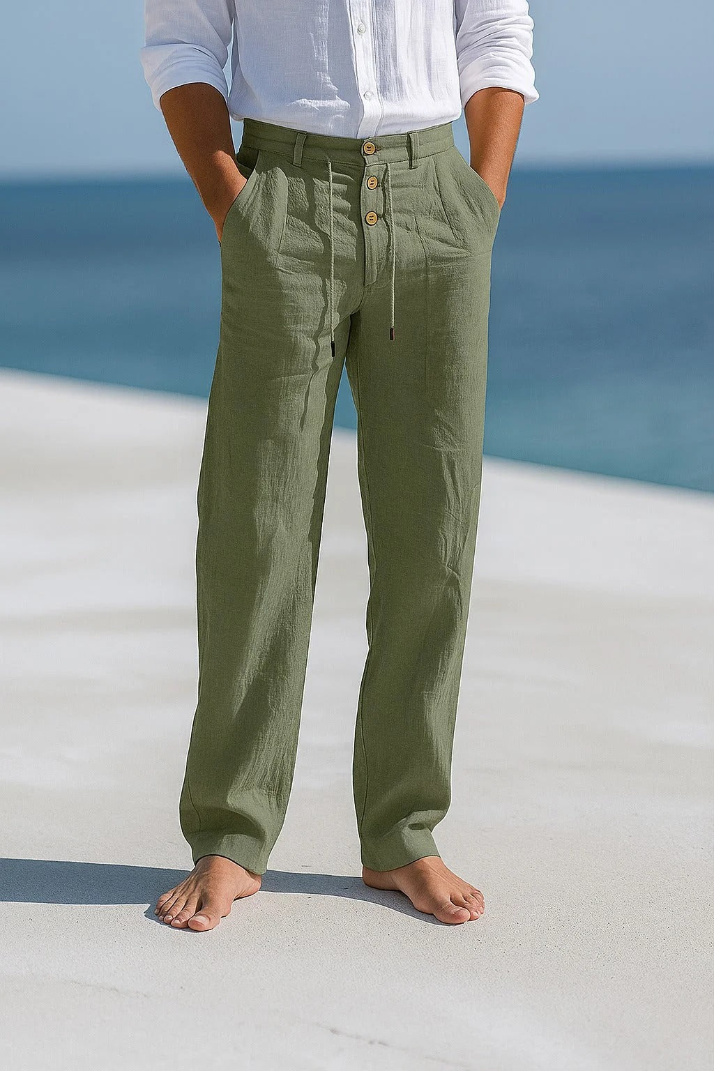 Men's Lightweight Linen Summer Trousers