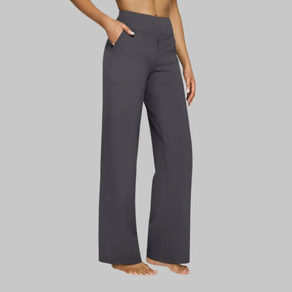 Women's High-Waisted Stretch Wide-Leg Pants