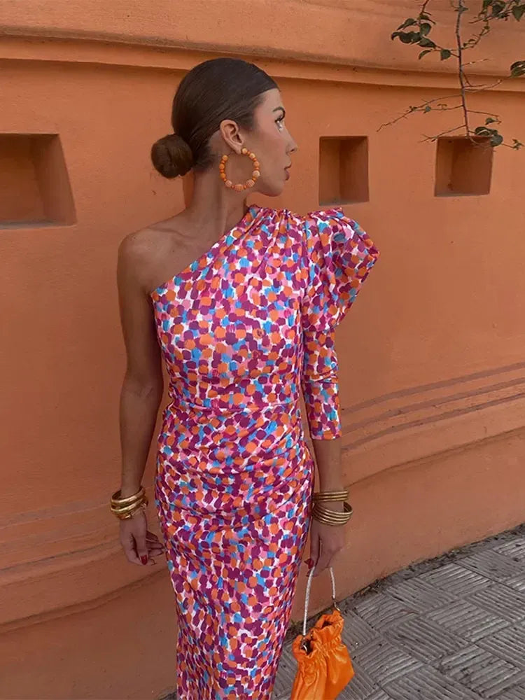 Nicki One-Shoulder Midi Dress