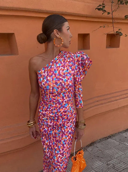 Nicki One-Shoulder Midi Dress