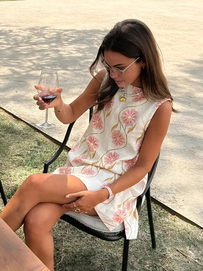Julia Sleeveless Print Dress