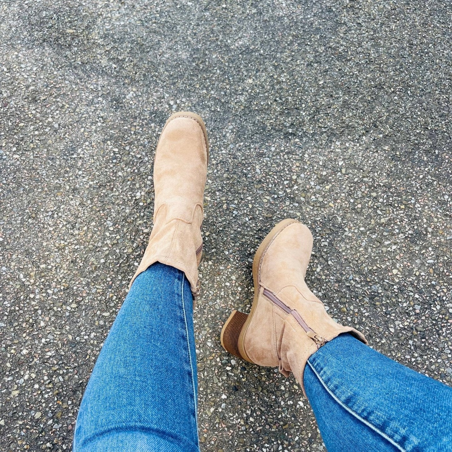Casual Faux Leather Boots with Inside Zipper