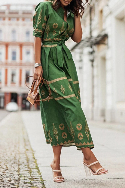 Madeleine Boho Print Midi Dress