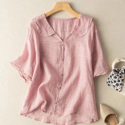 Vintage Blouse with Scalloped Collar