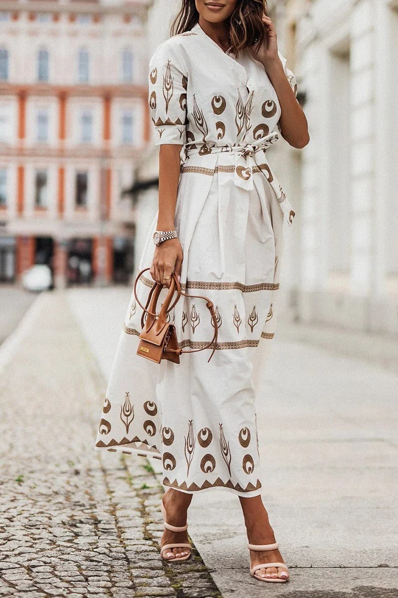 Madeleine Boho Print Midi Dress