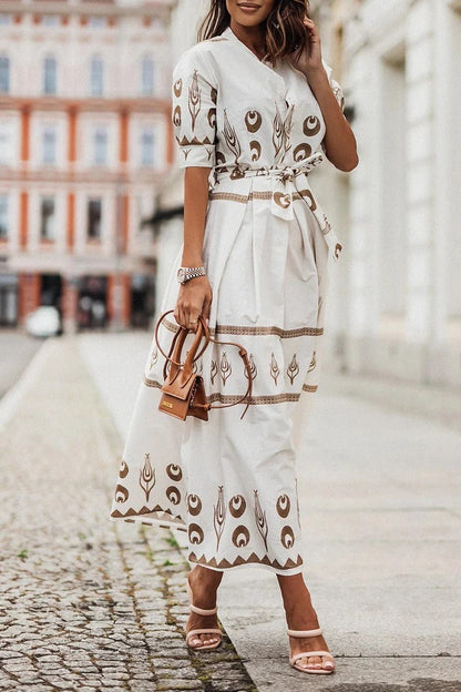 Madeleine Boho Print Midi Dress