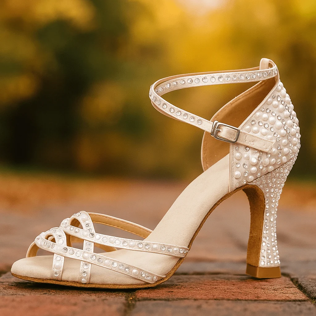 Women's Satin Crystal Dance Shoes