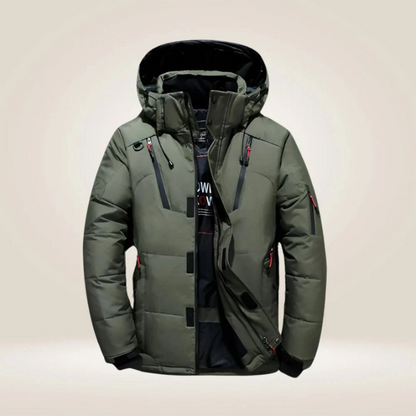 Down Winter Jacket with Removable Hood
