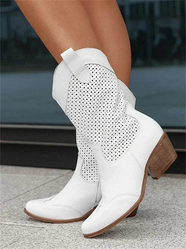 Olga Openwork Cowboy Boots