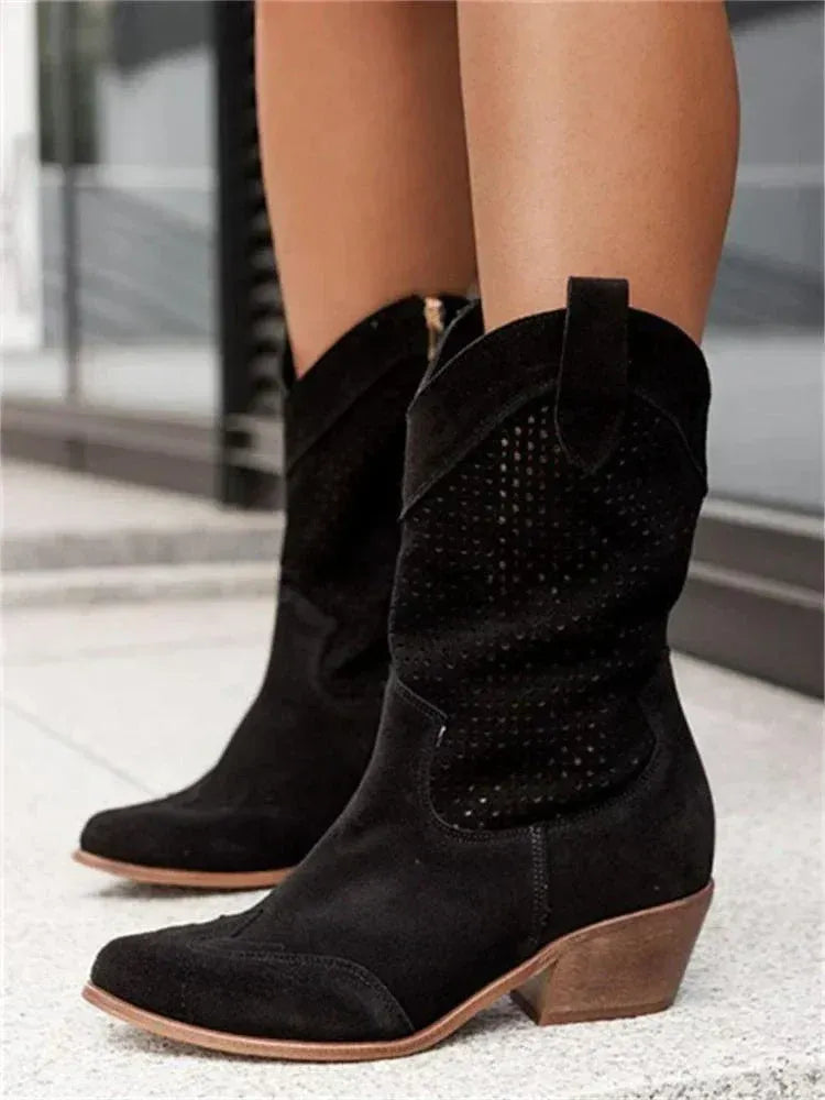 Olga Openwork Cowboy Boots