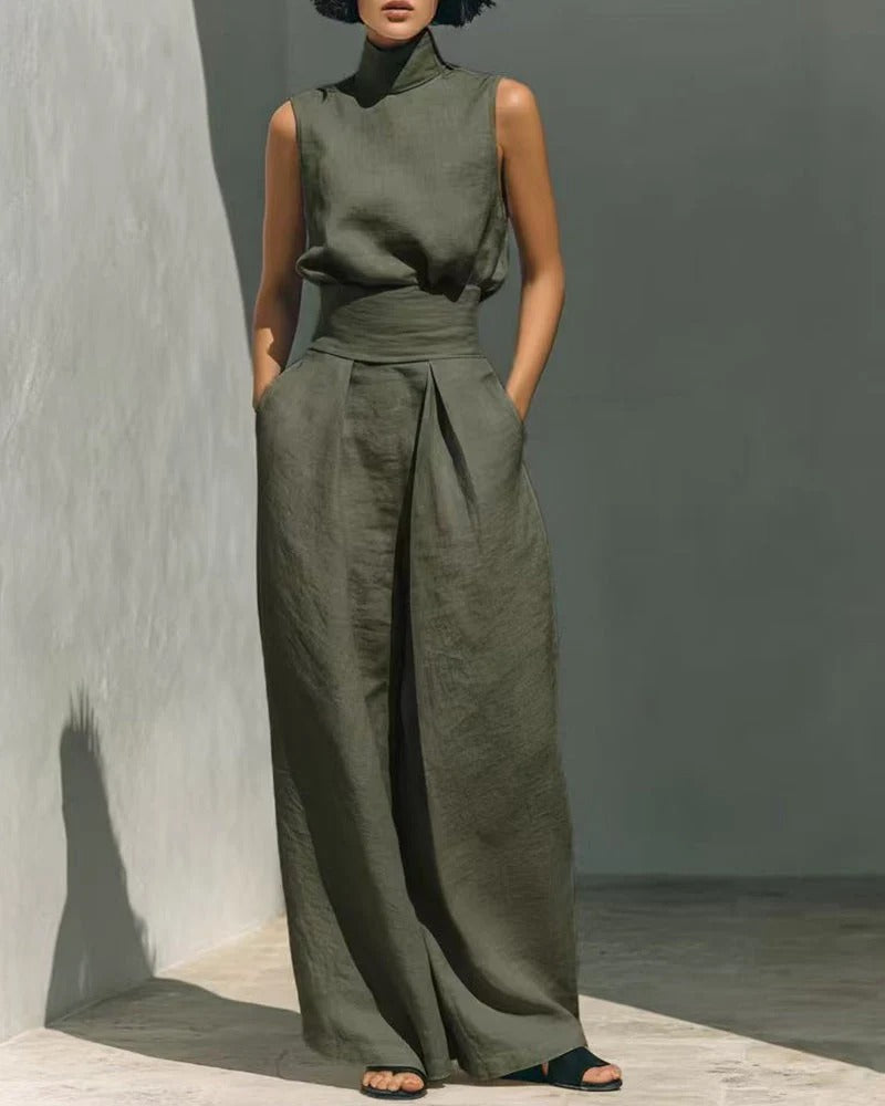 Lenna Sleeveless Top and Trousers Set