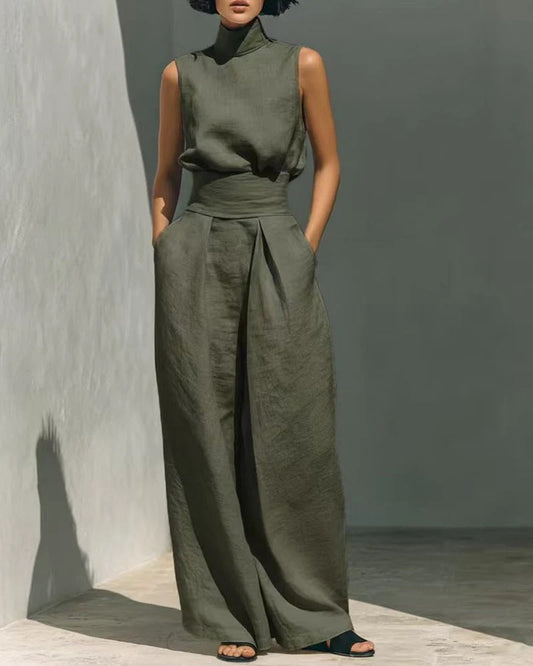 Lenna Sleeveless Top and Trousers Set