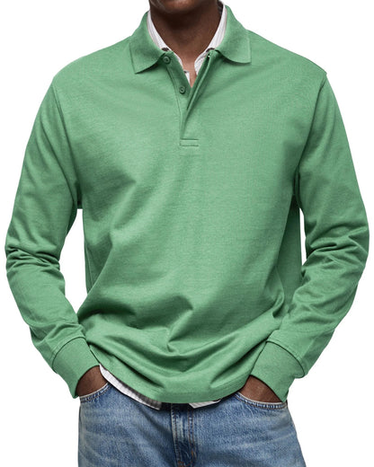 Long-Sleeved Luxury Polo Shirt – Comfortable & Versatile