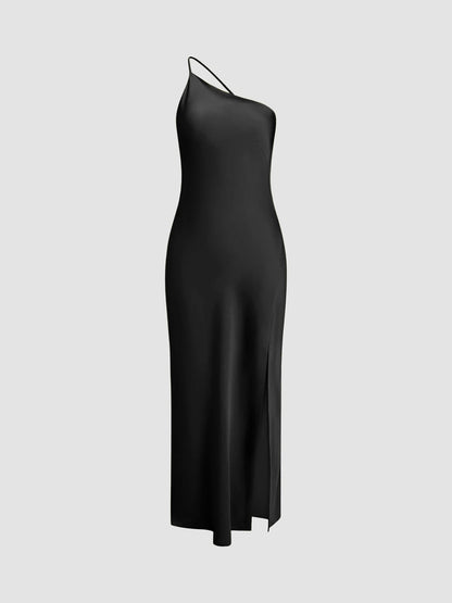 Winnie Satin Slit Dress