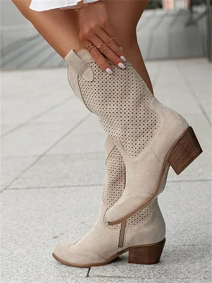 Olga Openwork Cowboy Boots