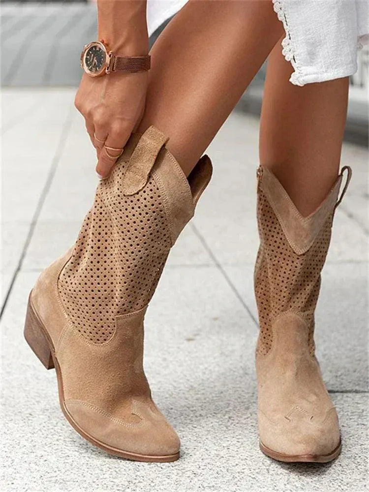 Olga Openwork Cowboy Boots