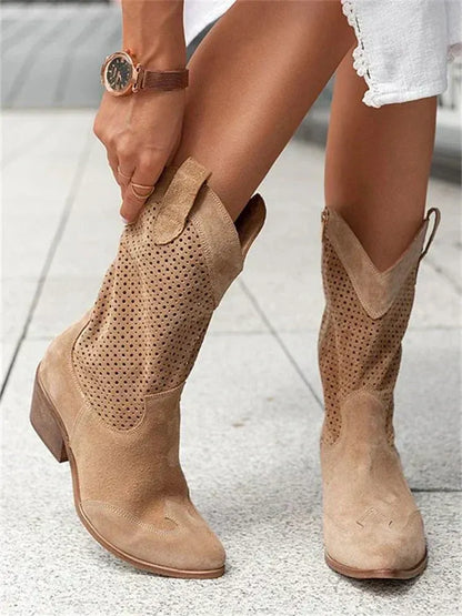 Olga Openwork Cowboy Boots