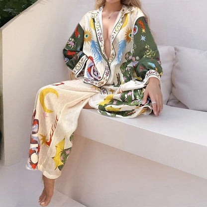 Miranda Satin Shirt and Trousers Set