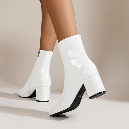 Elegant Ankle Boots in Faux Leather