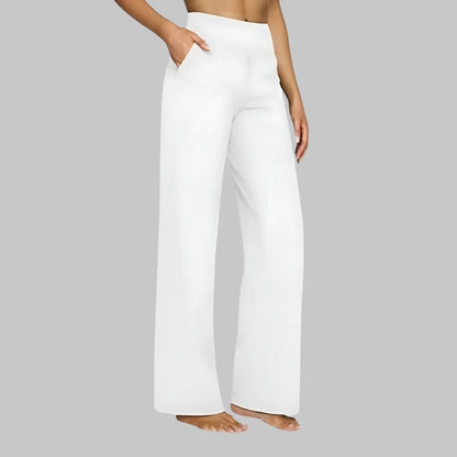 Women's High-Waisted Stretch Wide-Leg Pants
