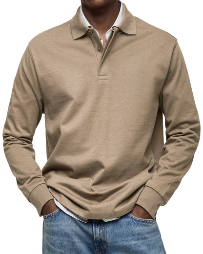 Long-Sleeved Luxury Polo Shirt – Comfortable & Versatile