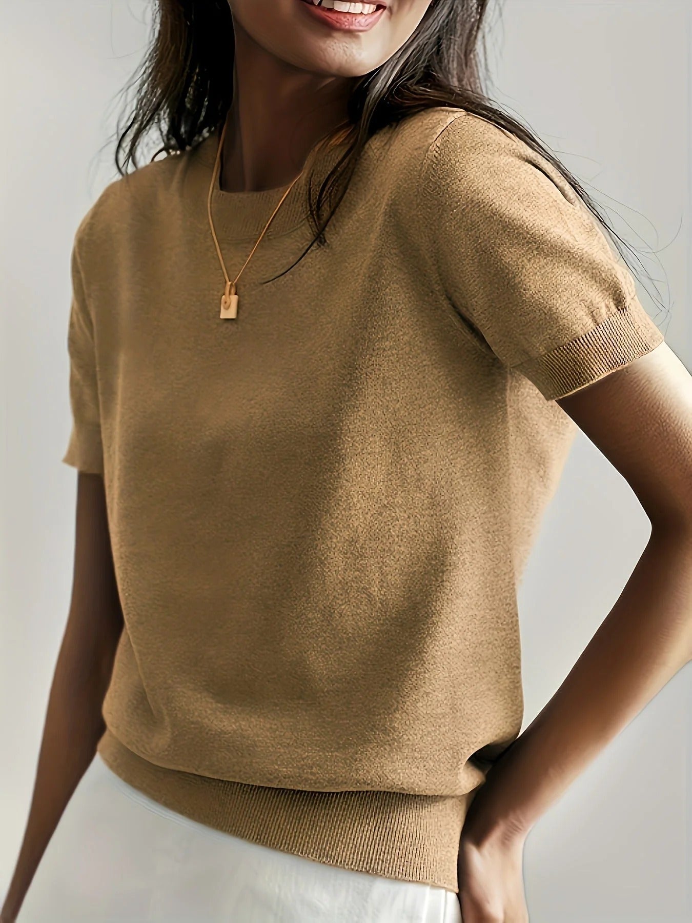 Women's Short Sleeve Knit Top