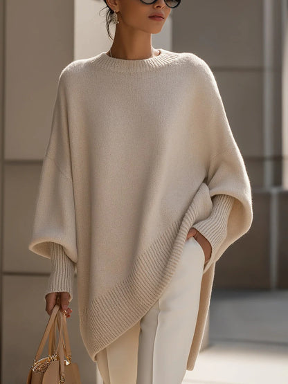 Oversized Asymmetrical Merino Wool Sweater