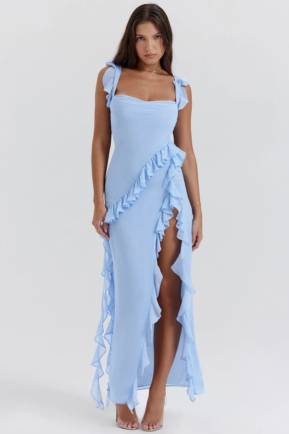Julia Ruffled Evening Dress
