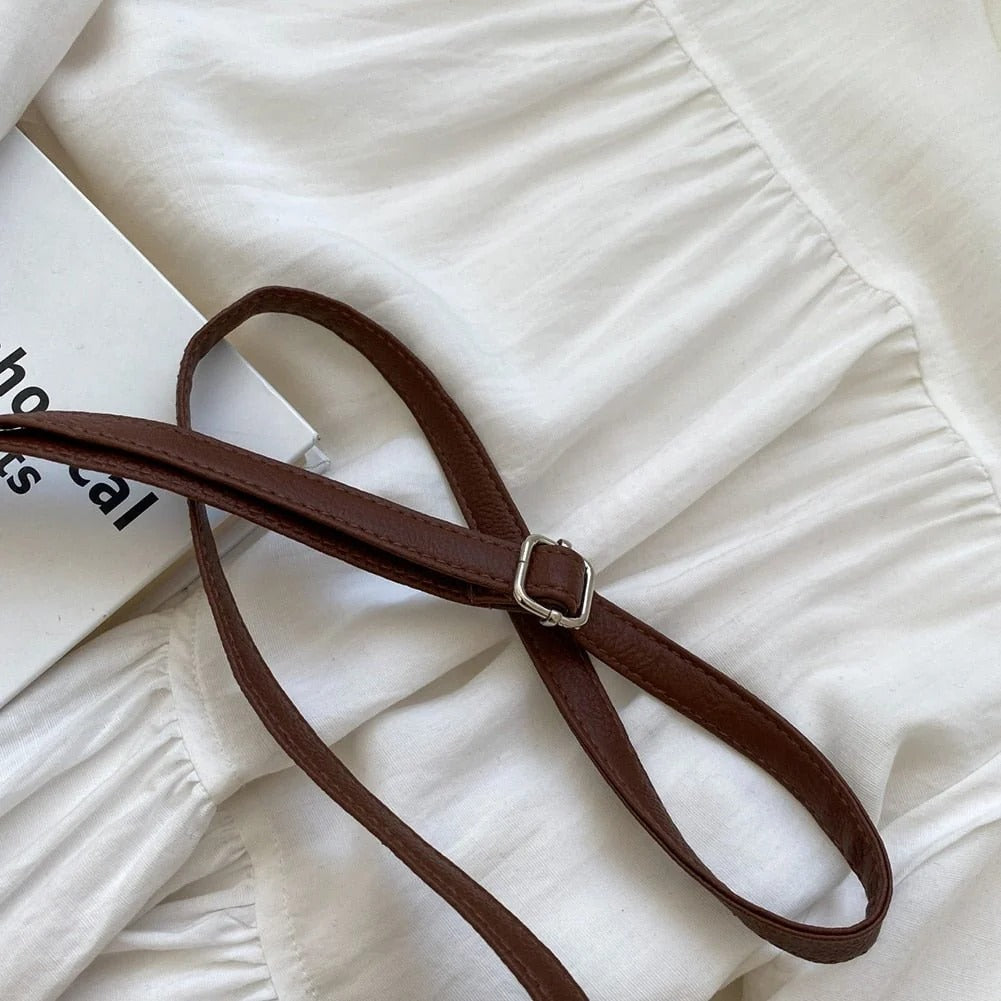 Casual Shoulder Bag in Faux Leather with Adjustable Strap