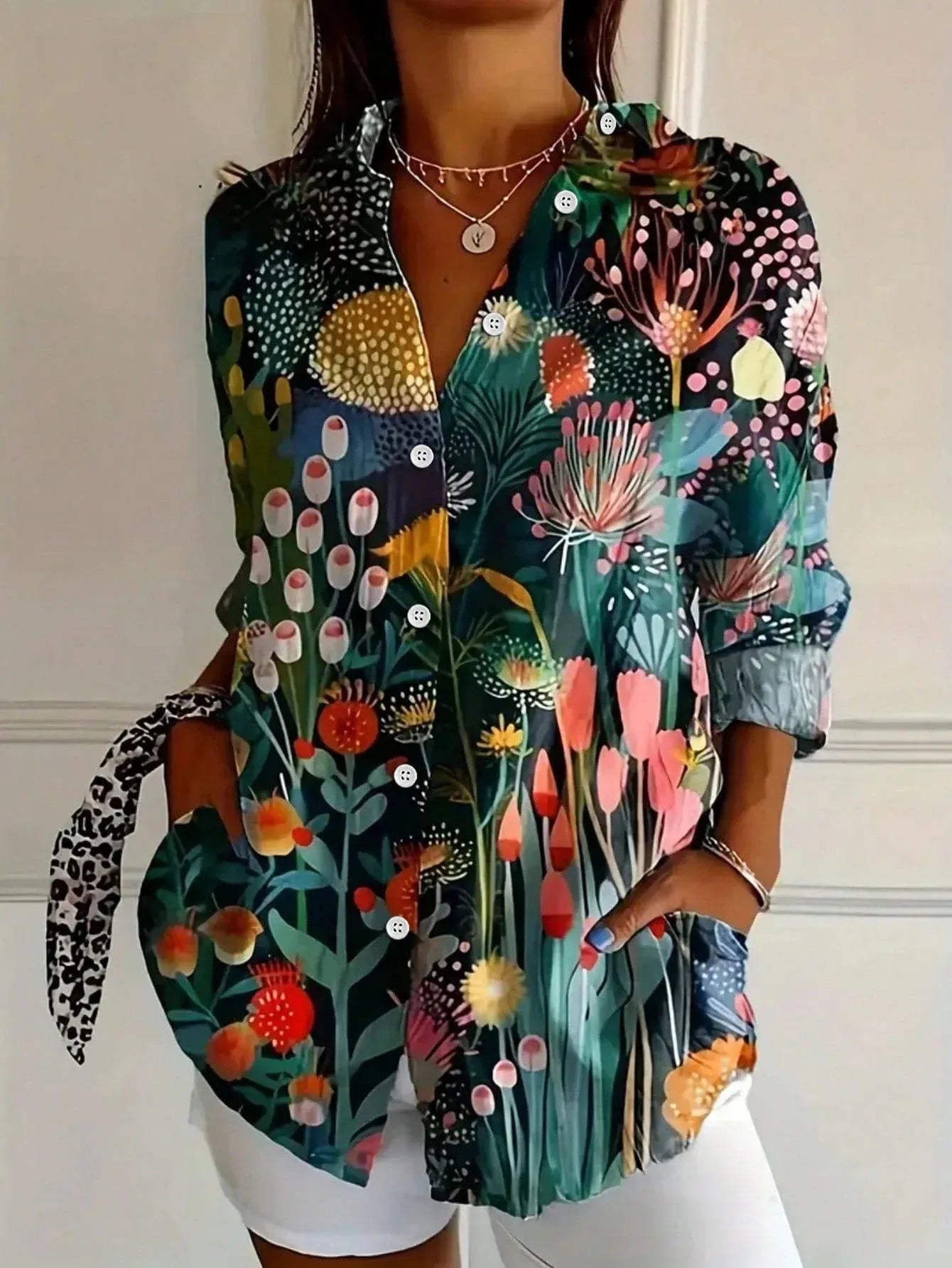 Colorful Blouse with Playful All-Over Print