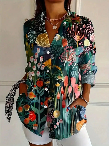 Colorful Blouse with Playful All-Over Print